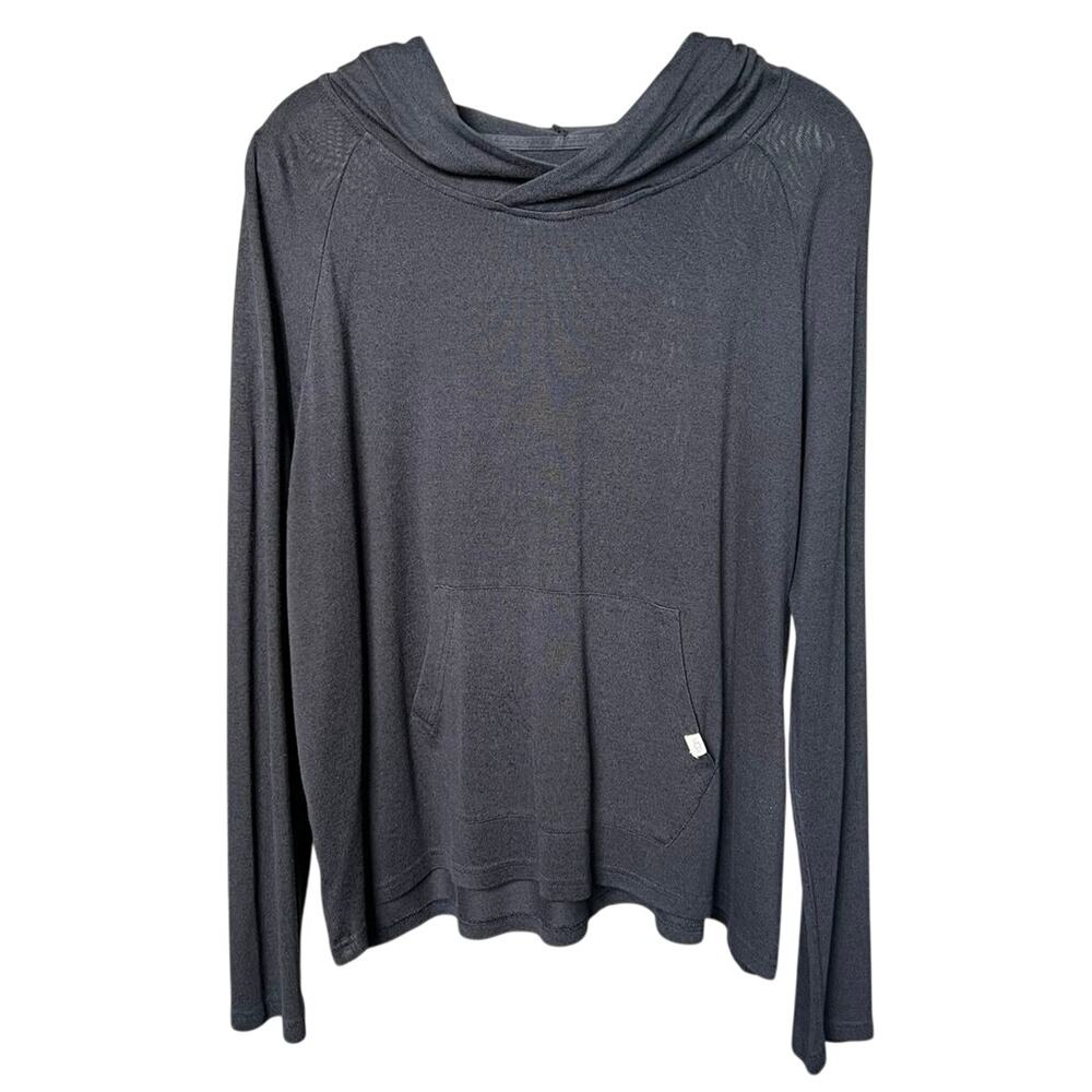 UGG Lightweight Hooded Black Lounge Long Sleeve Top Minimalist Athleisure - XL